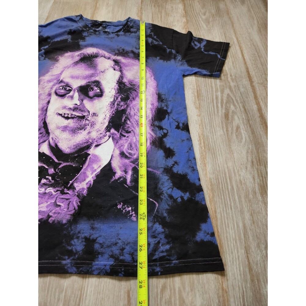 Beetlejuice Graphic Tee Shirt Black Blue Tie Dye Dual Sided Print Mens S EUC - Picture 5 of 7
